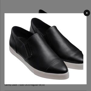 Vince Black Paeyre Leather Slip On Sneaker